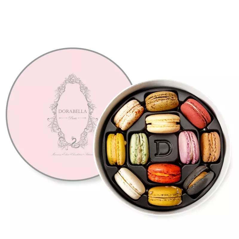 Round macaron paper box