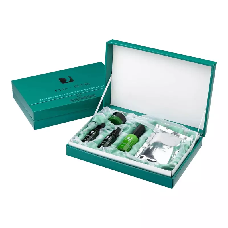 Luxury pack box for cosmetic with satin fabric insert