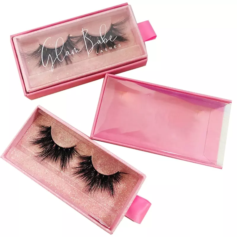 False lashes drawer box with transparent top