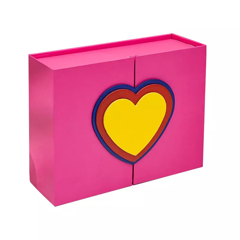 Heart shape packaging box with double door
