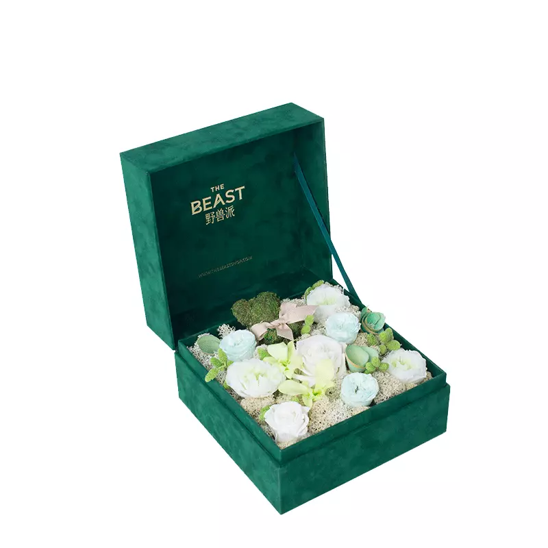 Suede flower packaging box