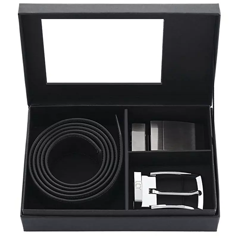 Belt packaging box with window