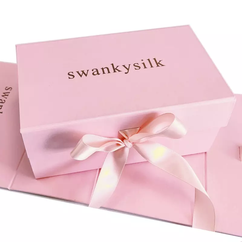 Flat folding gift packaging box