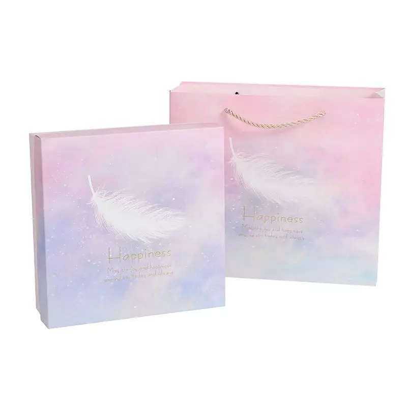 Foldable gift packaging box and bag