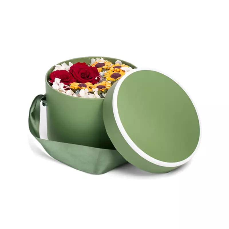 Round packaging box for flowers