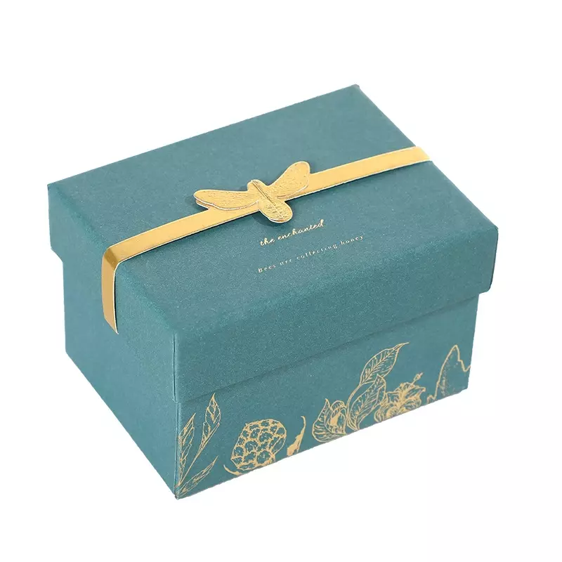 Two piece gift box with textured paper