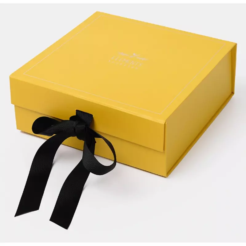 Magnetic gift box with ribbon