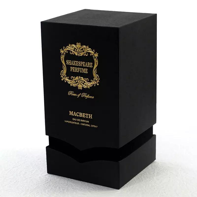Black perfume packaging box with right angle